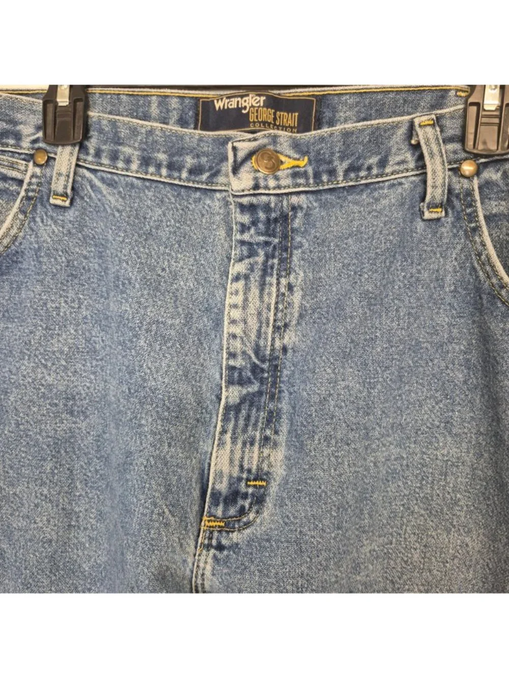 Wrangler George Strait Collection Mens 42x30 Blue Denim Jeans 100% Cotton - Picture 2 of 6